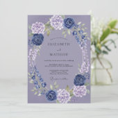Invitation Couronne de mariage aux Hydrangeas Pervenche (Debout devant)