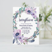 Invitation Couronne de mariage Bohème avec plumes et fleurs p (Debout devant)