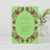 Invitation Couronne de mariage bordeaux Chartreuse (Debout devant)