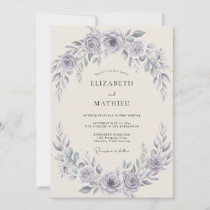 Invitation Couronne de mariage botanique Améthyste