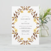 Invitation Couronne de mariage Brun Moutarde (Debout devant)