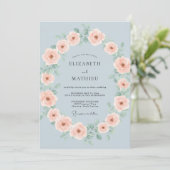 Invitation Couronne de mariage Celeste Blush (Debout devant)