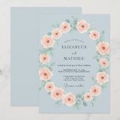 Invitation Couronne de mariage Celeste Blush (Devant / Derrière)
