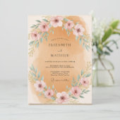 Invitation Couronne de mariage Champagne Soft Gold (Debout devant)