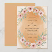 Invitation Couronne de mariage Champagne Soft Gold (Devant / Derrière)