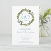 Invitation Couronne de mariage champêtre en bois pour le 60e  (Debout devant)
