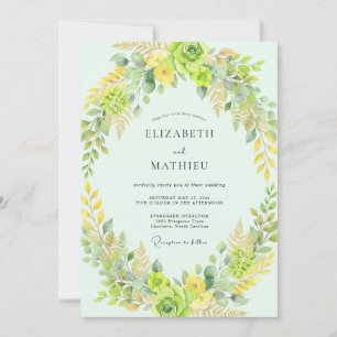 Invitation Couronne de mariage Chartreuse Lime