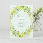 Invitation Couronne de mariage Chartreuse Lime (Debout devant)