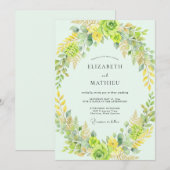 Invitation Couronne de mariage Chartreuse Lime (Devant / Derrière)
