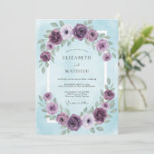 Invitation Couronne de mariage Ciel d'Améthyste (Debout devant)