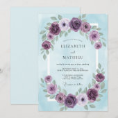 Invitation Couronne de mariage Ciel d'Améthyste (Devant / Derrière)