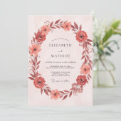 Invitation Couronne de mariage Copper Blush (Debout devant)