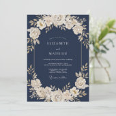 Invitation Couronne de mariage Crème de Minuit (Debout devant)