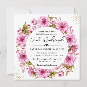 Invitation Couronne de mariage de baby shower aquarelle fleur
