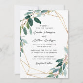 Invitation Couronne de mariage de feuilles modernes (Devant)