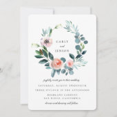 Invitation Couronne de mariage de jardin fleuri (Devant)