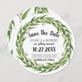 Invitation Couronne de mariage de saule en fleurs Enregistrer (Devant / Derrière)