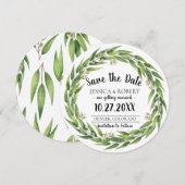 Invitation Couronne de mariage de saule fleuri Save the Date (Devant / Derrière)