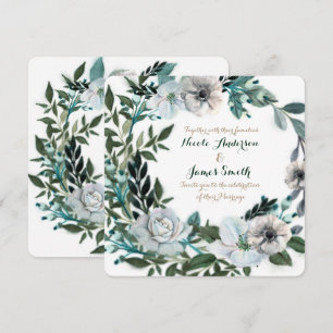 Invitation Couronne de mariage de verdure botanique florale b