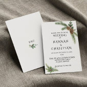Invitation Couronne de mariage d'hiver avec branches de sapin