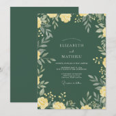 Invitation Couronne de mariage dorée moussue (Devant / Derrière)