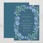 Invitation Couronne de mariage douce pervenche menthe (Devant / Derrière)