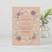 Invitation Couronne de mariage Dusty Rose (Debout devant)