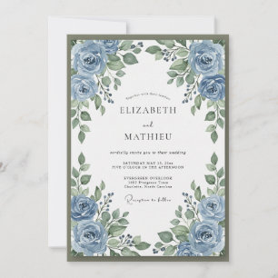 Invitation Couronne de mariage en acier Bohème Pérywinkle