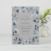 Invitation Couronne de mariage en acier doux Pervenche (Debout devant)