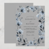 Invitation Couronne de mariage en acier doux Pervenche (Devant / Derrière)