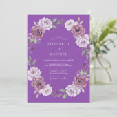 Invitation Couronne de mariage en améthyste (Debout devant)