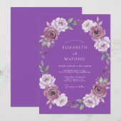 Invitation Couronne de mariage en améthyste (Devant / Derrière)