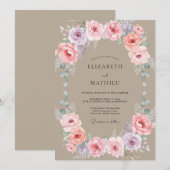 Invitation Couronne de mariage en améthyste de sable (Devant / Derrière)