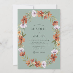 Invitation Couronne de mariage en améthyste et terre cuite do