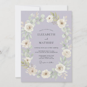 Invitation Couronne de mariage en améthyste poussiéreuse