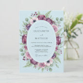 Invitation Couronne de mariage en Améthyste prune (Debout devant)