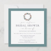 Invitation Couronne de mariage en aquarelle vert sauge rose F (Devant)