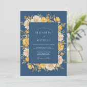 Invitation Couronne de mariage en ardoise moutarde (Debout devant)