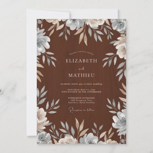 Invitation Couronne de mariage en crème de chocolat (Devant)