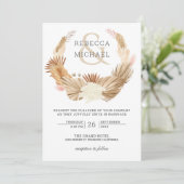 Invitation Couronne de mariage en herbe de Pampas Bohème rust (Debout devant)