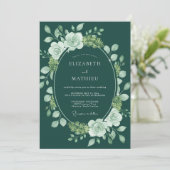 Invitation Couronne de mariage en menthe bleue (Debout devant)