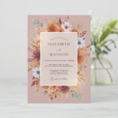 Invitation Couronne de mariage en ocre argileux (Debout devant)