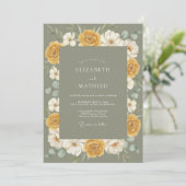 Invitation Couronne de mariage en or moutarde (Debout devant)