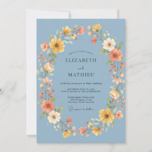 Invitation Couronne de mariage en souci d'acier