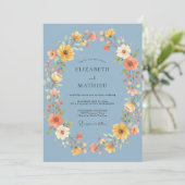 Invitation Couronne de mariage en souci d'acier (Debout devant)
