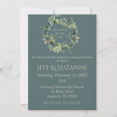 Invitation Couronne de mariage Eucalyptus vert Deux deviendro (Devant)