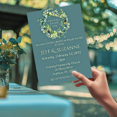 Invitation Couronne de mariage Eucalyptus vert Deux deviendro