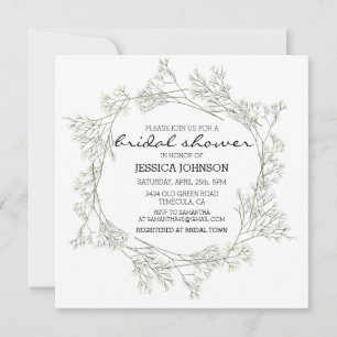 Invitation Couronne de mariage fantaisiste à l'aquarelle avec