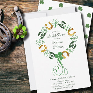 Invitation Couronne de mariage Fête de la Saint-Patrick Trèfl
