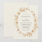 Invitation Couronne de mariage feuille de sable (Devant / Derrière)